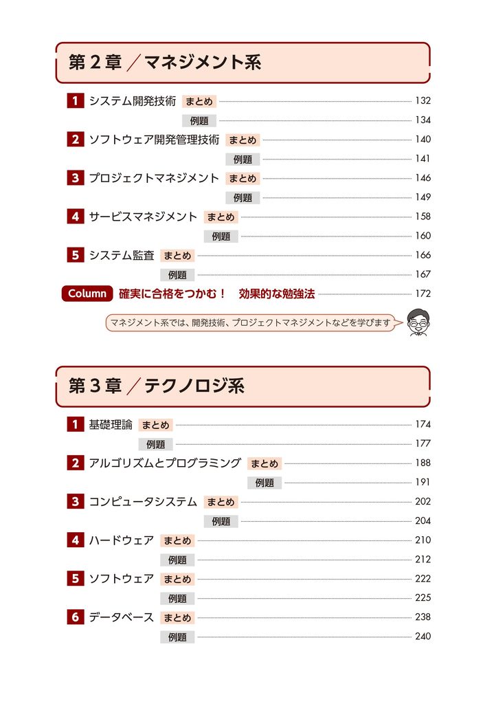 せかチャンのITパスポートテキストいらずのすごい問題集の目次